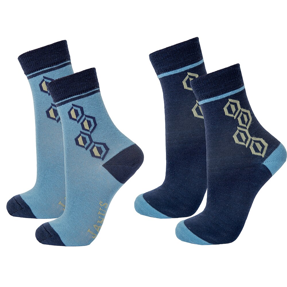 Sosete din lana merinos, Janus, Albastru, Set 2, 30-34 EU, 5 - 7 ani