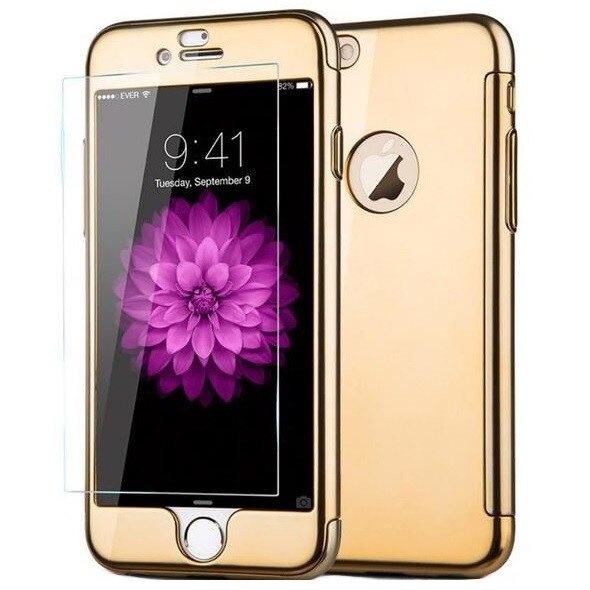 Husa Joyroom 360 (fata + spate + folie sticla) pentru iPhone 7 Plus, Gold