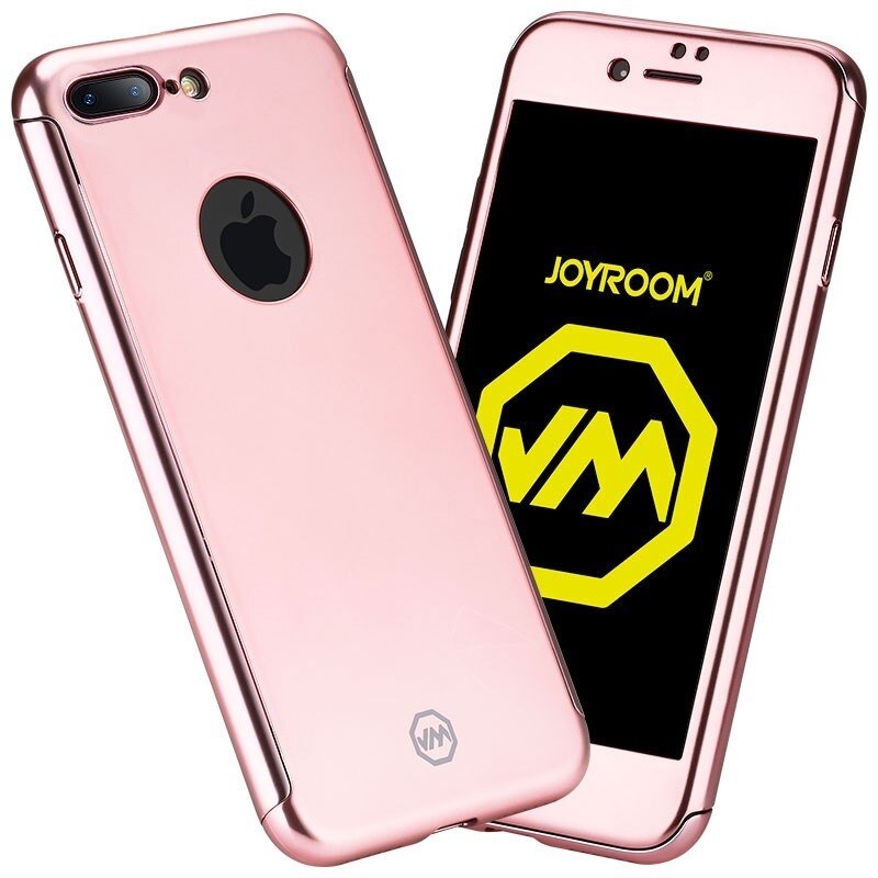 Husa Joyroom 360 (fata + spate + folie sticla) pentru iPhone 7 Plus, Rose Gold