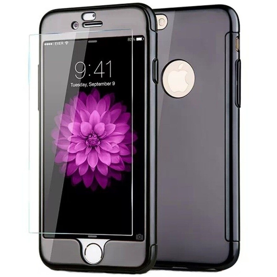 Husa Joyroom 360 (fata + spate + folie sticla) pentru iPhone 7 Plus, Negru