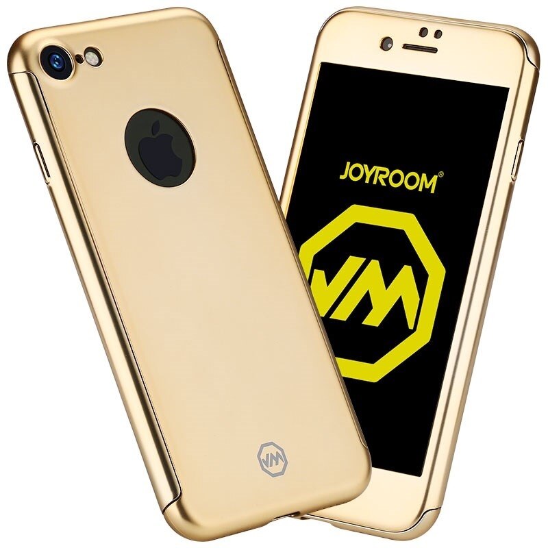 Husa Joyroom 360 (fata + spate + folie sticla) pentru iPhone 7, Gold