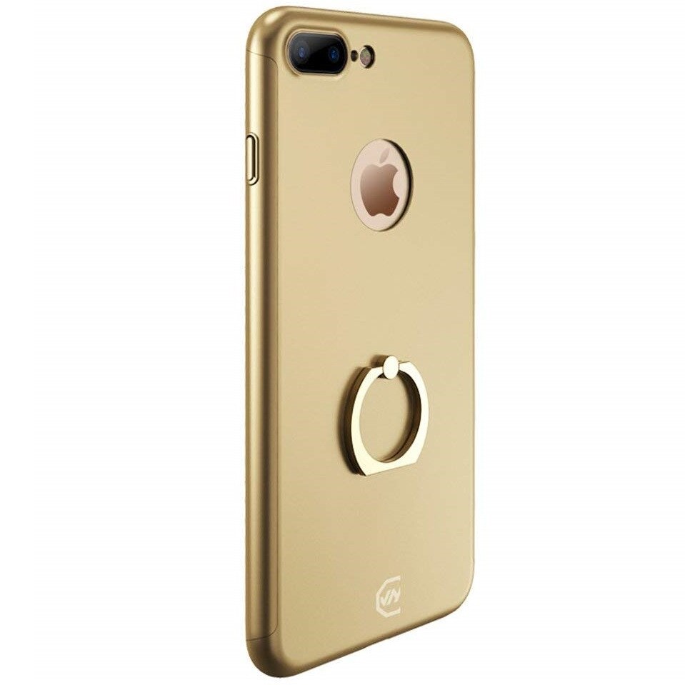 Husa Joyroom 360 Ring (fata + spate + folie sticla) pentru iPhone 7 Plus, Gold