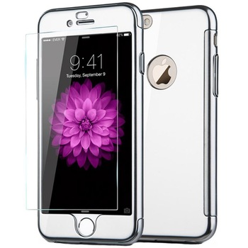 Husa Joyroom 360 (fata + spate + folie sticla) pentru iPhone 6 Plus / 6S Plus, Silver Husa Joyroom 360 (fata + spate + folie sticla) pentru iPhone 6 Plus / 6S Plus, Silver
