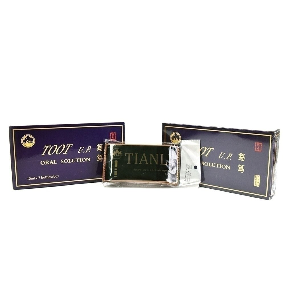 Pachet Toot Up Capac Auriu 14 fiole (fost Tianli ) + Tianli Servetele Umede pentru Potenta 10 buc, Sanye Intercom