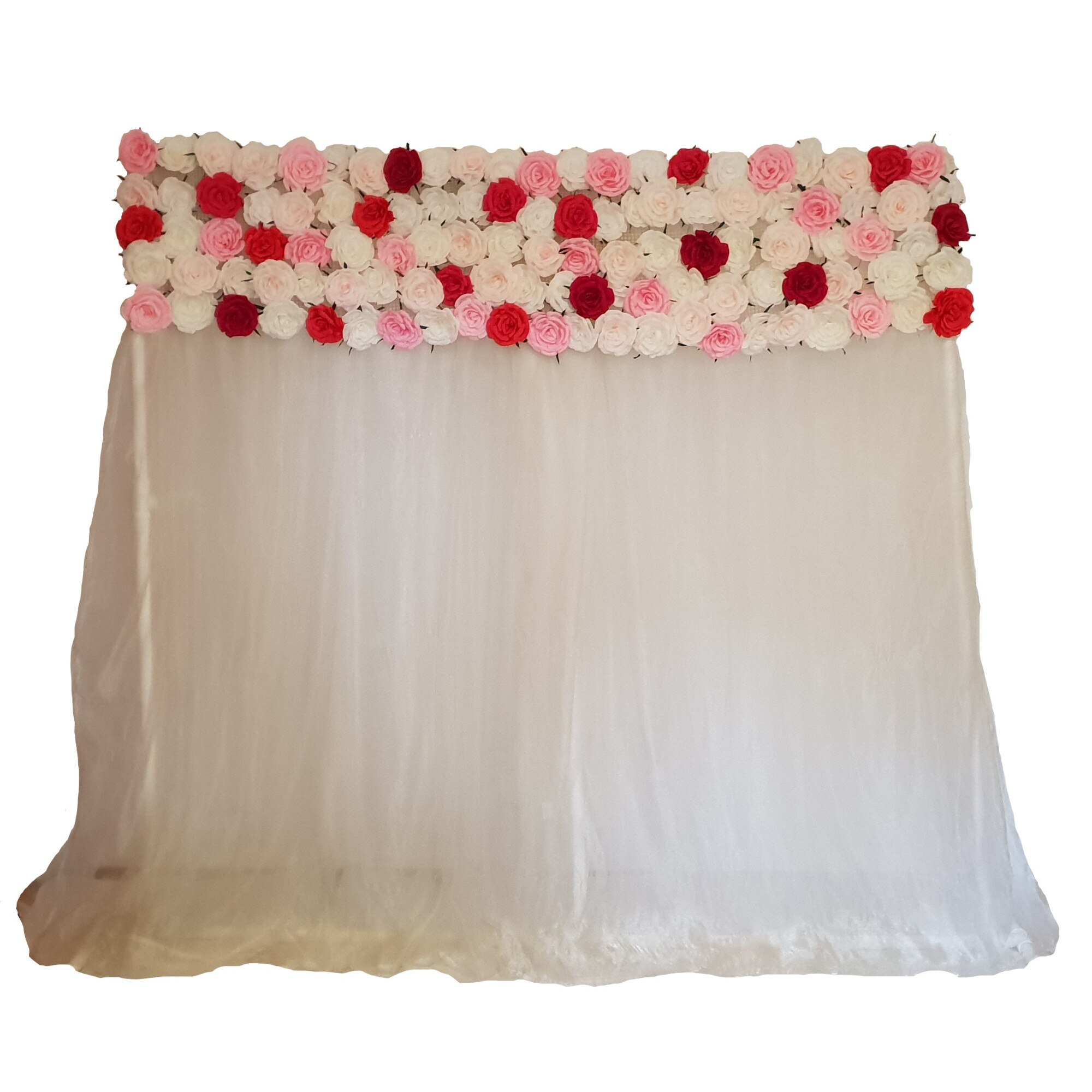 Panou floral Handmade Minis Boutique, alb, roz,rosu, model 2