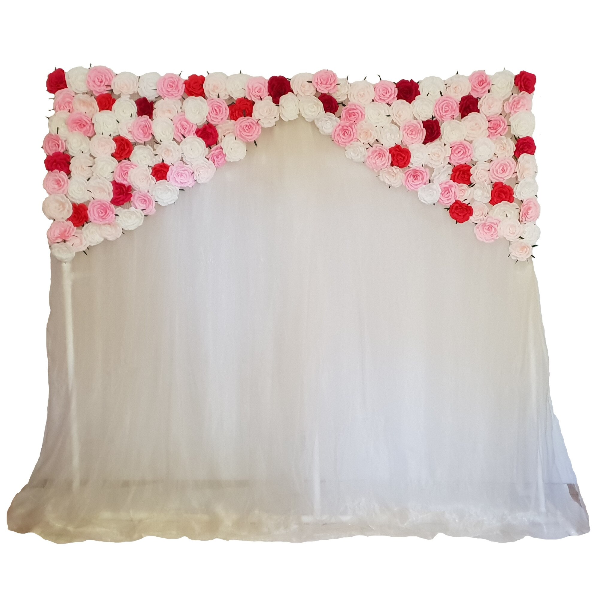 Panou floral Handmade Minis Boutique, alb, roz,rosu, model 1