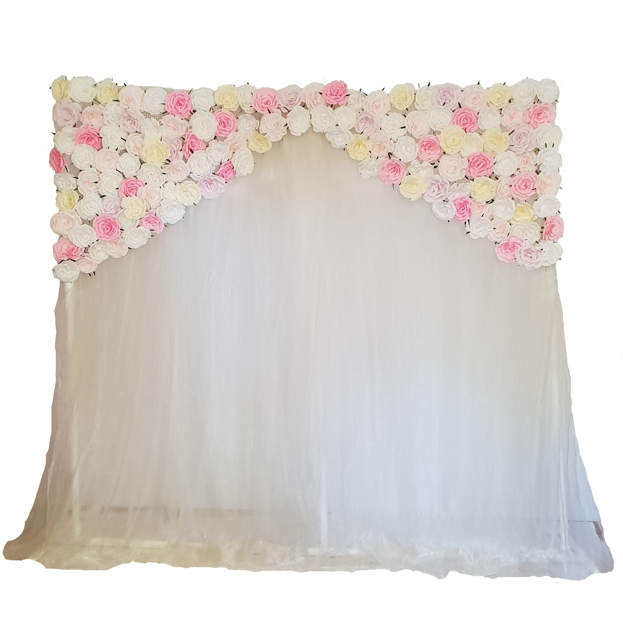 Panou floral Handmade Minis Boutique, alb, roz, galben, lila, model 1