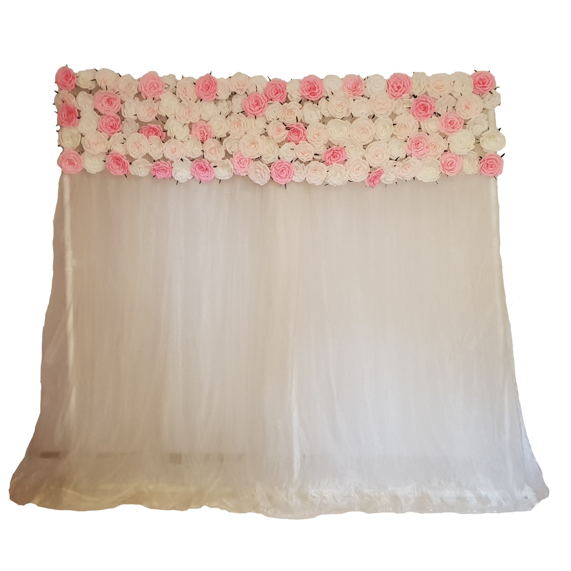 Panou floral Handmade Minis Boutique, alb si roz, model 2