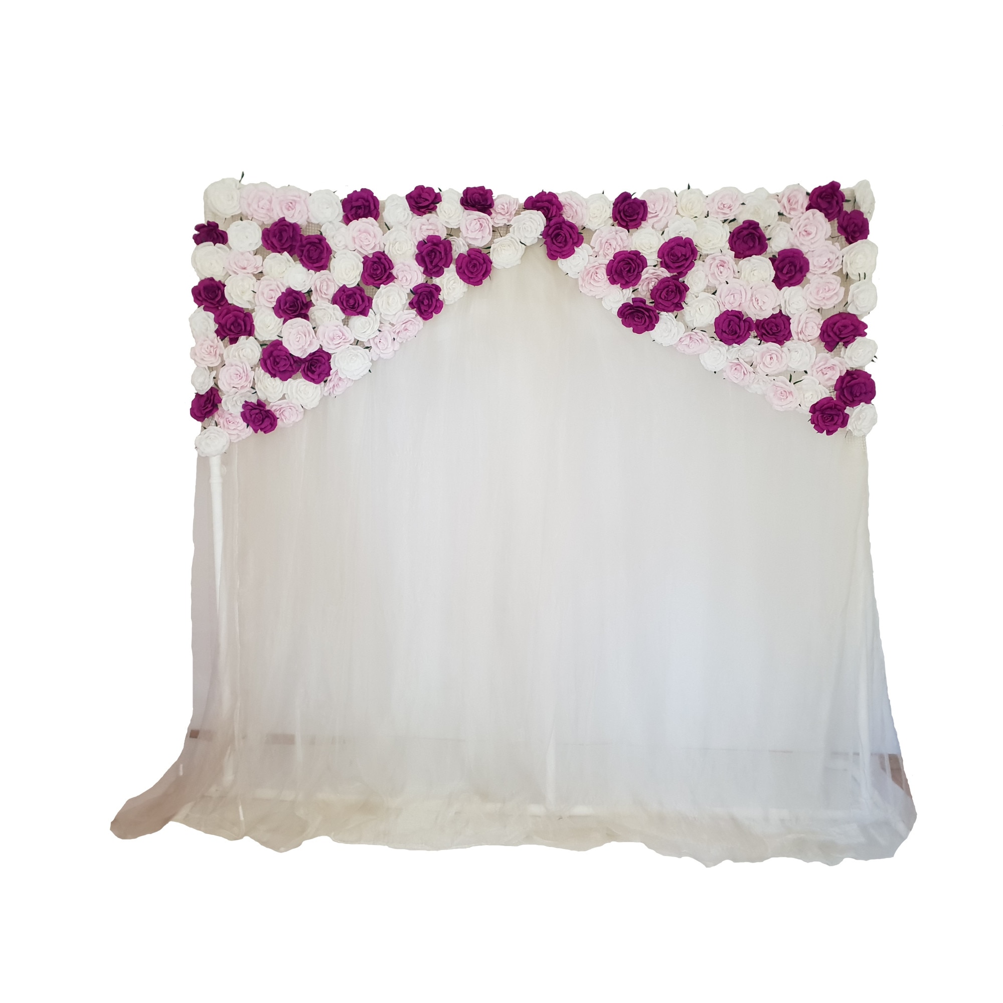 Panou floral Handmade Minis Boutique, alb, lila si mov, model 3