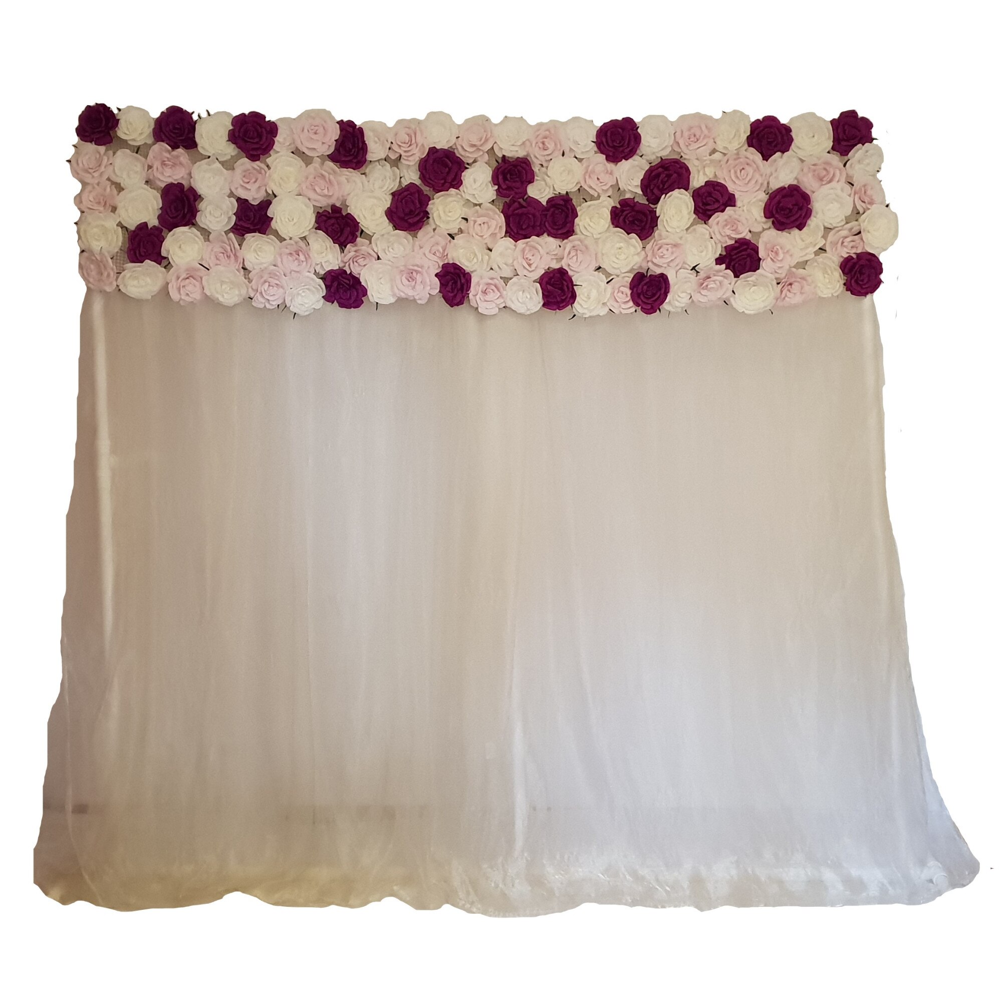 Panou floral Handmade Minis Boutique, alb, lila si mov, model 4