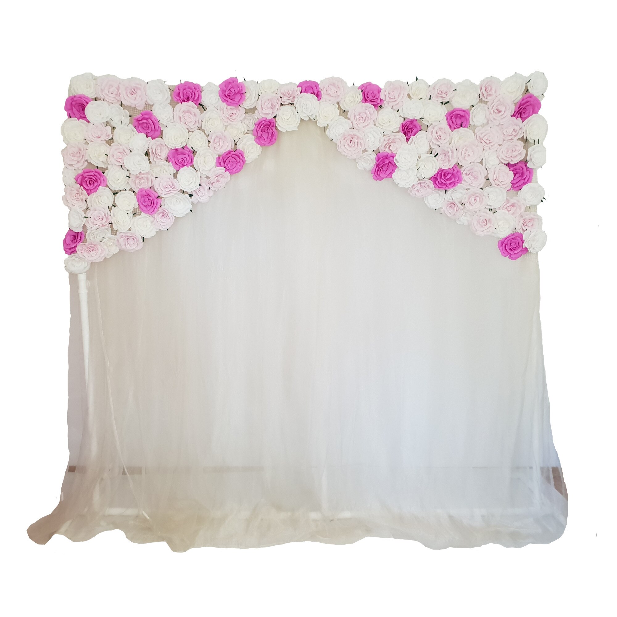 Panou floral Handmade Minis Boutique, alb, lila si mov deschis, model 1