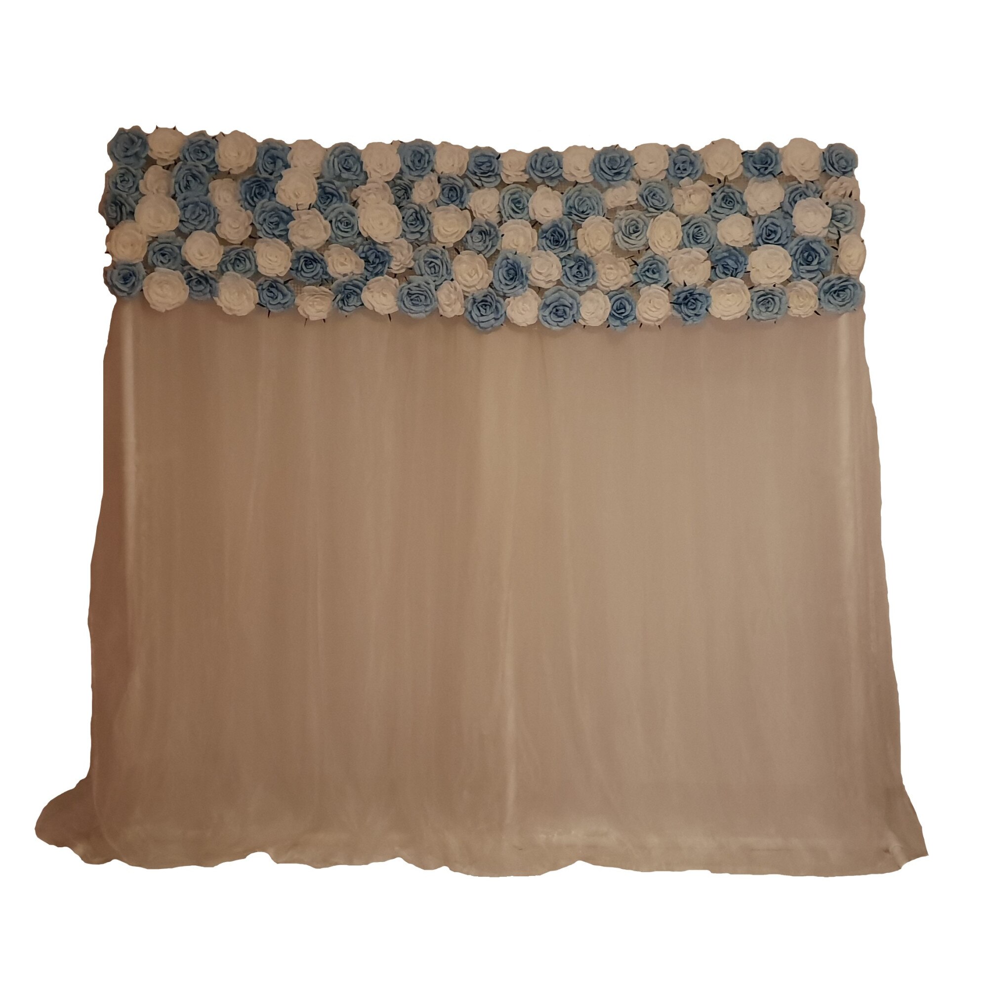 Panou floral Handmade Minis Boutique, alb si bleu, model 2