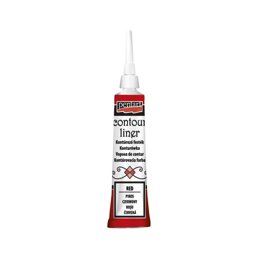 Vopsea contur universal Pentart - rosu, 20 ml