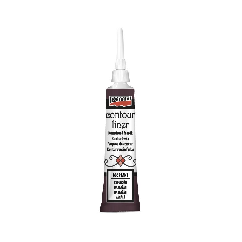 Vopsea contur universal Pentart - vinete sclipicios, 20 ml