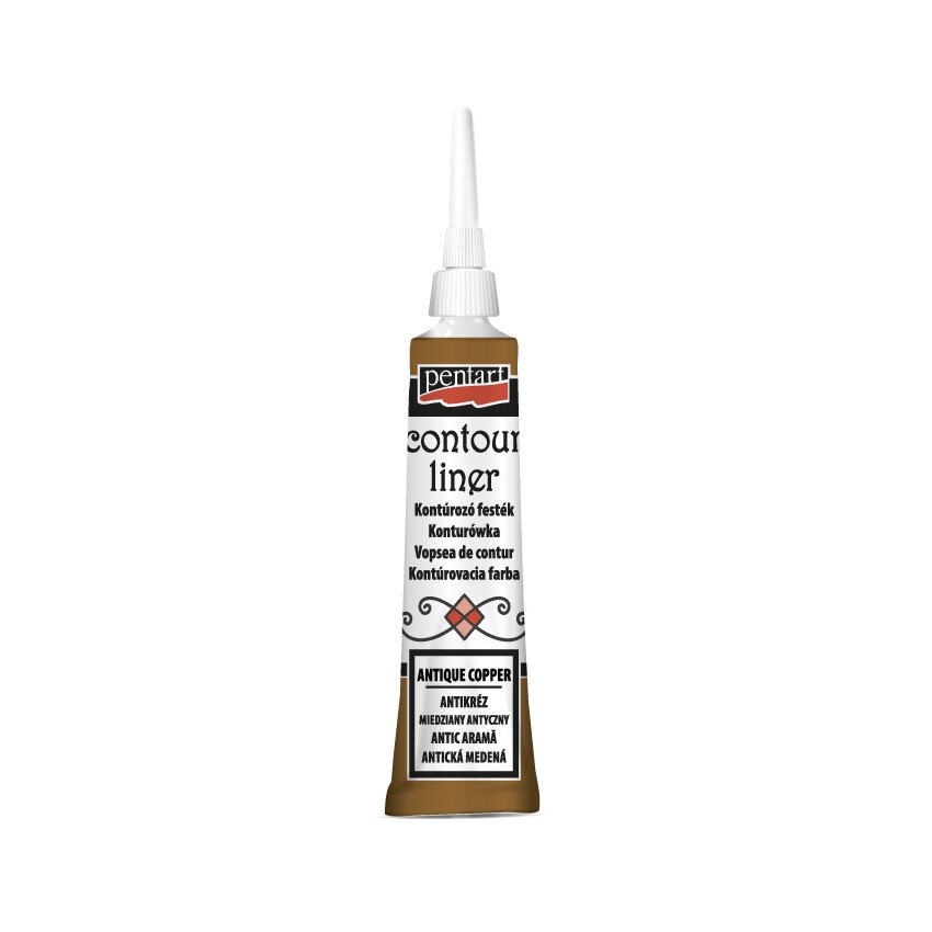 Vopsea contur universal Pentart - cupru antic, 20 ml