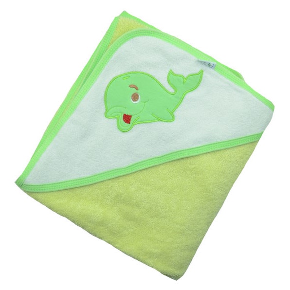 Prosop de baie cu gluga pentru bebelusi 80 x 80 cm-Ty i My PBGTM1V, Verde