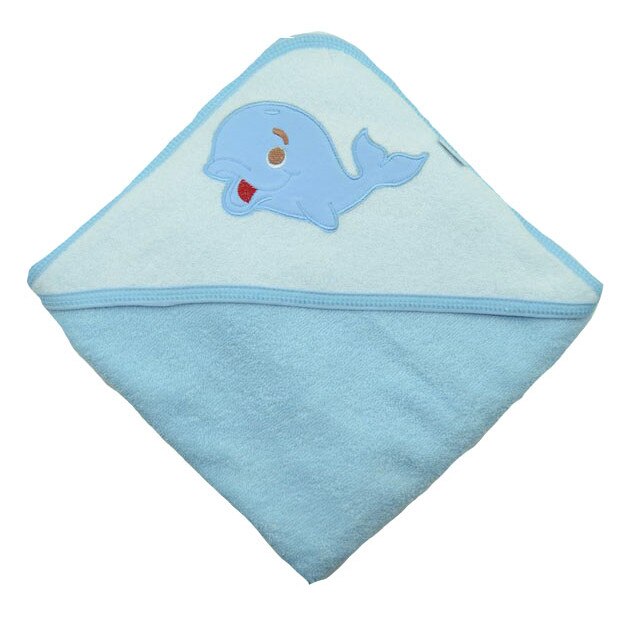 Prosop 80 x 80 cm cu gluga pentru bebelusi Ty i My PBGTM1A, Albastru