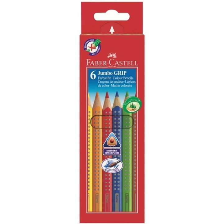 Faber-Castell Jumbo Grip Színes ceruzák, 6 szín