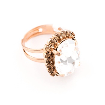 Inel placat cu Aur roz de 24K, Cristale, Champagne and Caviar by Roxannes - Mariana Jewellery, Cristal Transparent 7090/1-391100RG Inel placat cu Aur roz de 24K, Cristale, Champagne and Caviar by Roxannes - Mariana Jewellery, Cristal Transparent 7090/1-391100RG
