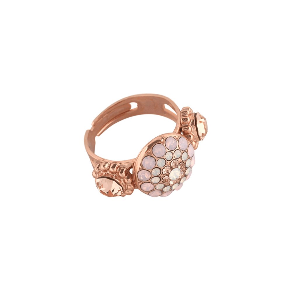 Inel placat cu Aur roz de 24K, Cristale, Tiara Day by Roxannes - Mariana Jewellery, Alb/Roze 7141-2333RG