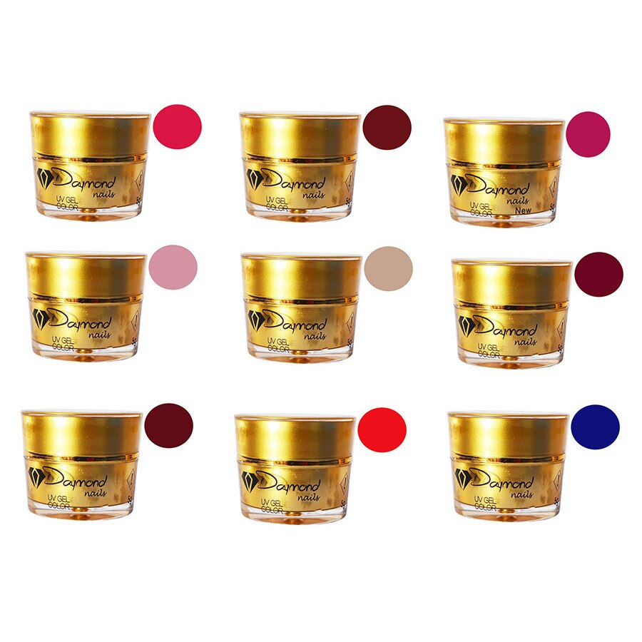 Set Gel Color Daymond Nails 9 Bucati