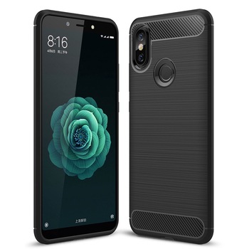 Husa Xiaomi Mi A2 lite TPU Carbon Negru blister Davisop Husa Xiaomi Mi A2 lite TPU Carbon Negru blister Davisop