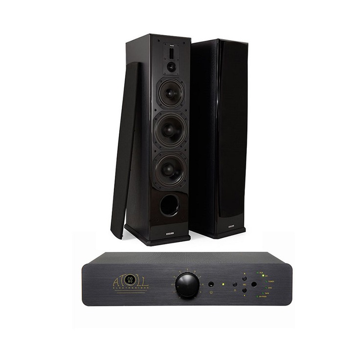 Sistem audio Amplificator Atoll IN 80 SE + Boxe podea Dynavoice Definition DF-8, Negru