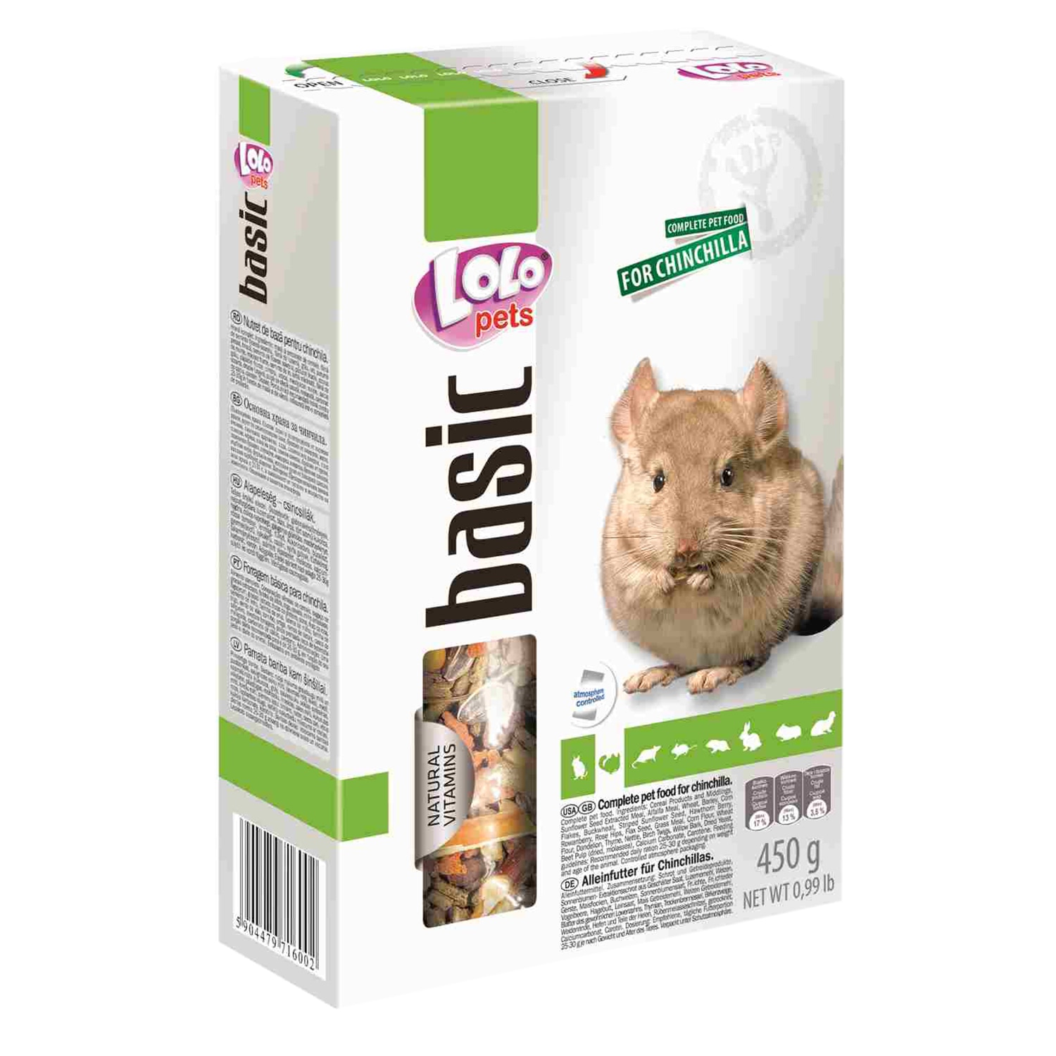 Hrana de baza pentru Chinchilla Lolo Pets, 450 g