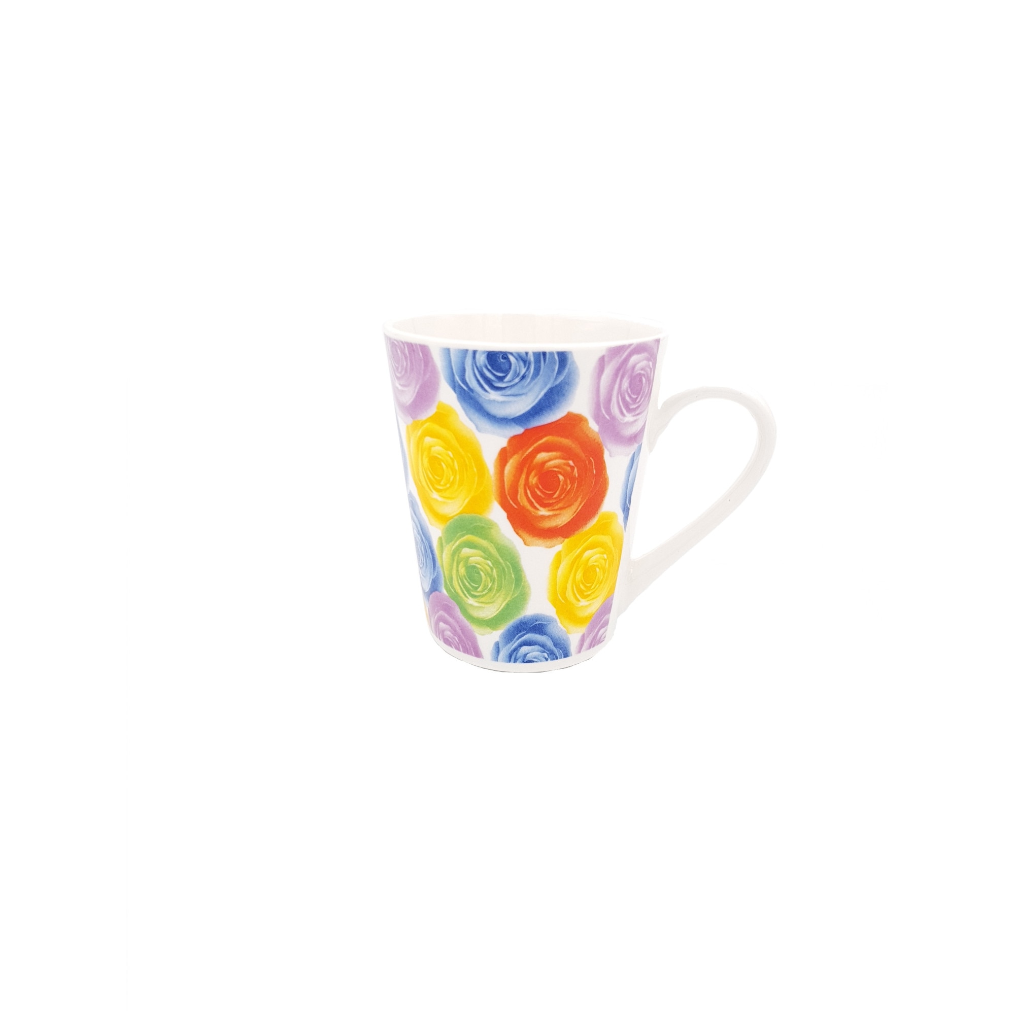 Set 12 cani ceramica model floral multicolor,9 cm