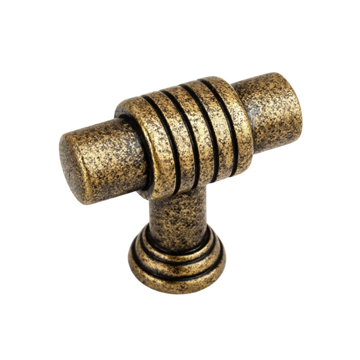 Buton pentru mobila Cruz, finisaj bronz oxidat, 32x30 mm