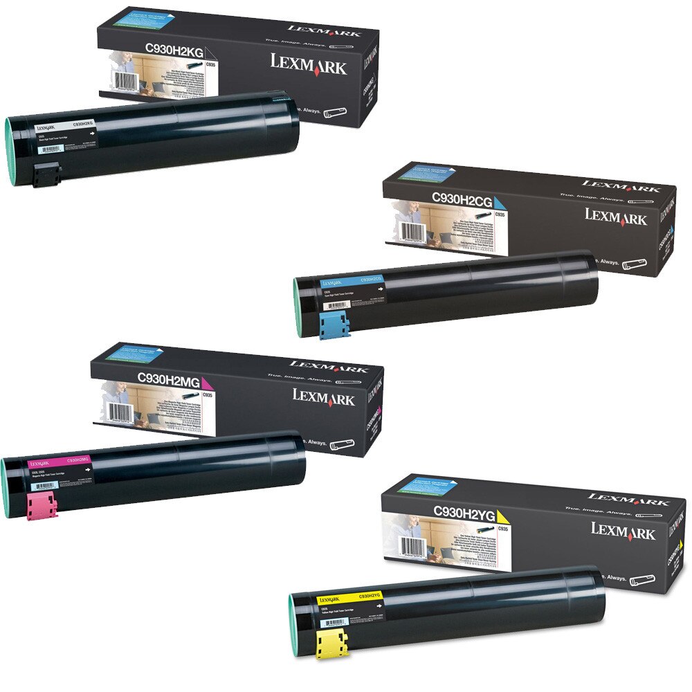Set Original Lexmark C930H2 CMYK Multipack High Capacity Toner Cartridges (C930H2KG/ C930H2YG/ C930H2MG/ C930H2CG)