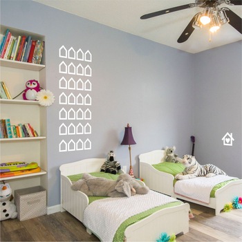 Sticker decorativ decupat, Casute Alb Mat, Anais - Beautiful inside, pentru interior, 44 bucati/set Sticker decorativ decupat, Casute Alb Mat, Anais - Beautiful inside, pentru interior, 44 bucati/set