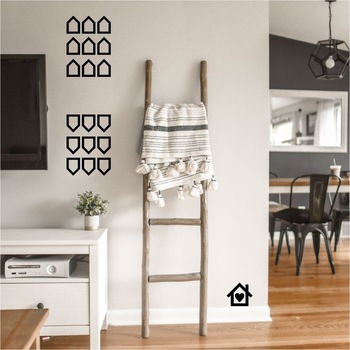 Sticker decorativ decupat, Casute, Negru mat, Anais Beautiful inside, pentru interior, 44 bucati/set Sticker decorativ decupat, Casute, Negru mat, Anais Beautiful inside, pentru interior, 44 bucati/set