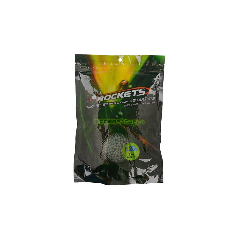 Bile Airsoft Rockets Professional BIO 0.25g BBs - 1kg, Dark Green