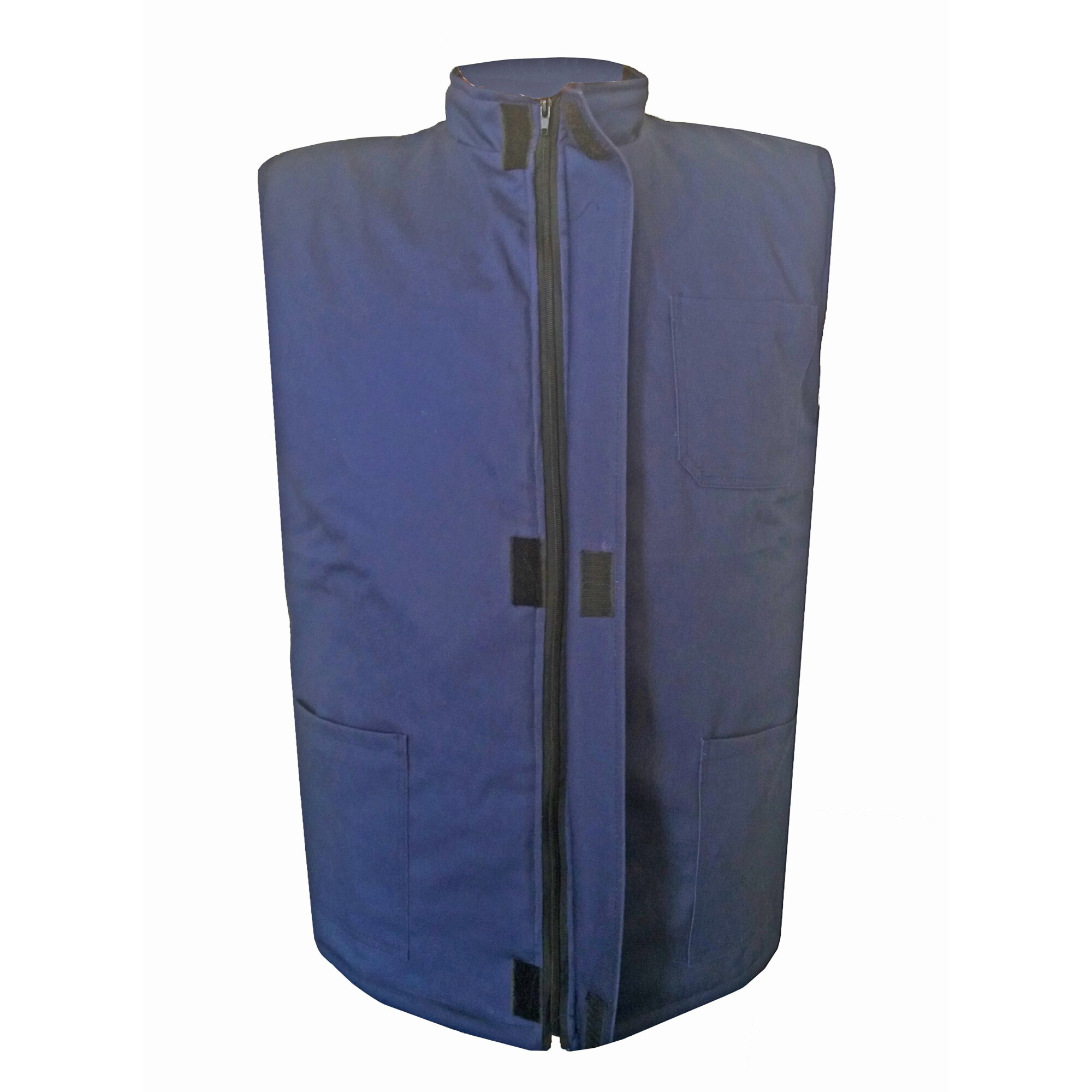 Vesta Clark din tercot, captusita cu minet, Albastru, 60 (4XL)