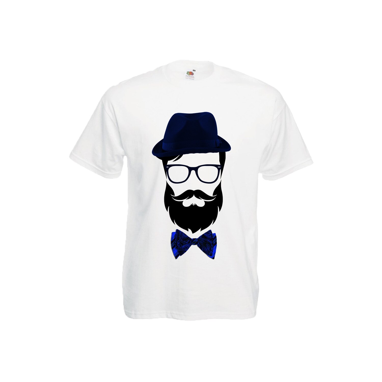 Tricou barbat hipster alb L