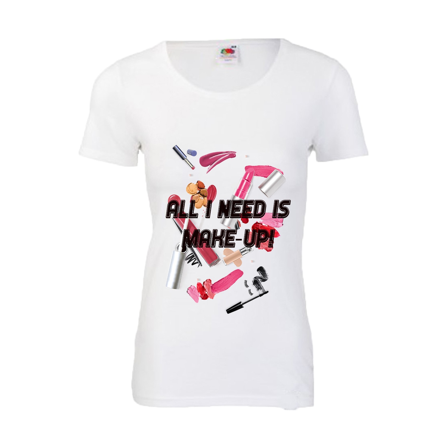 Tricou dama all I need is make up alb L