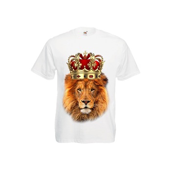 Tricou barbat regele leu alb XXL Tricou barbat regele leu alb XXL