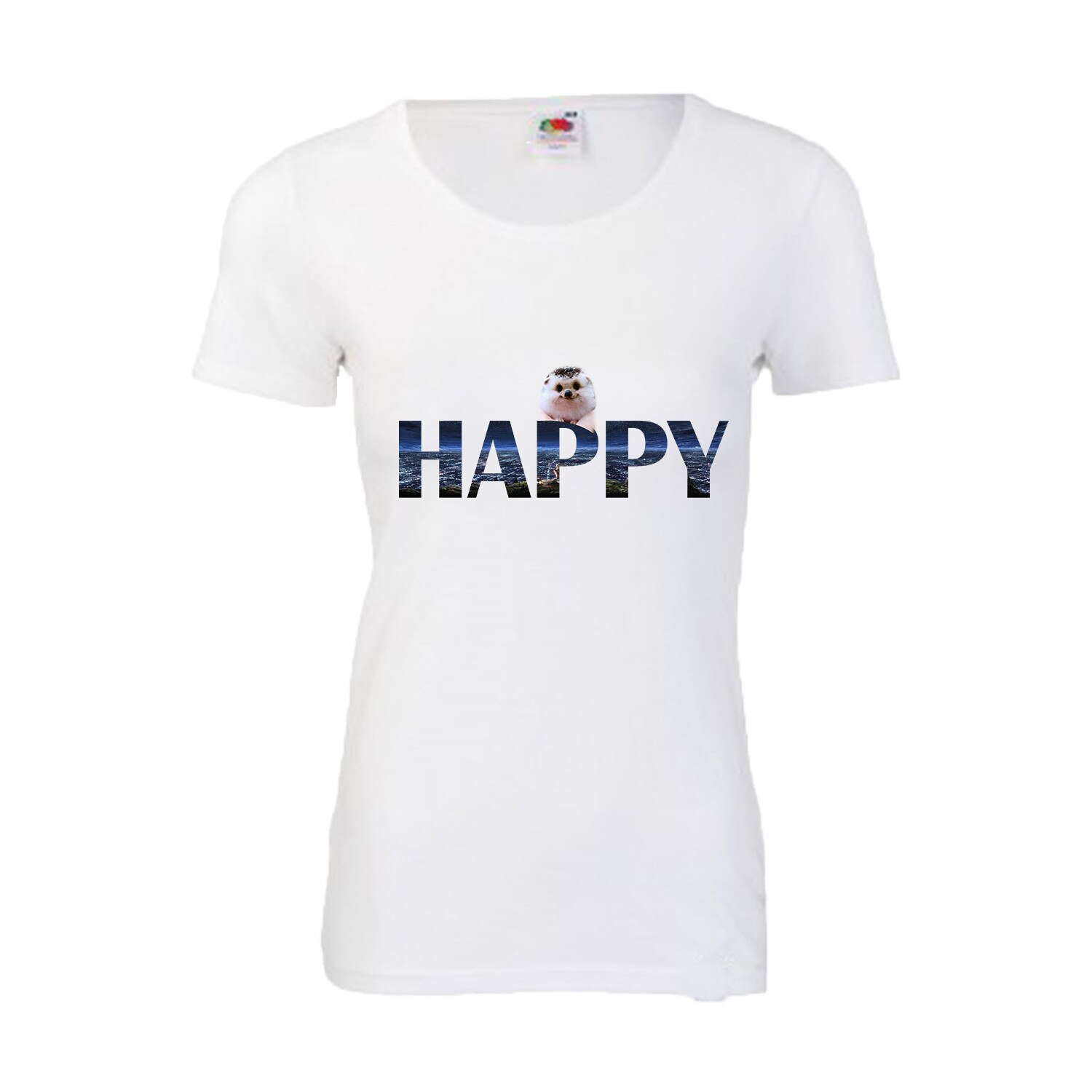 Tricou dama happy alb L