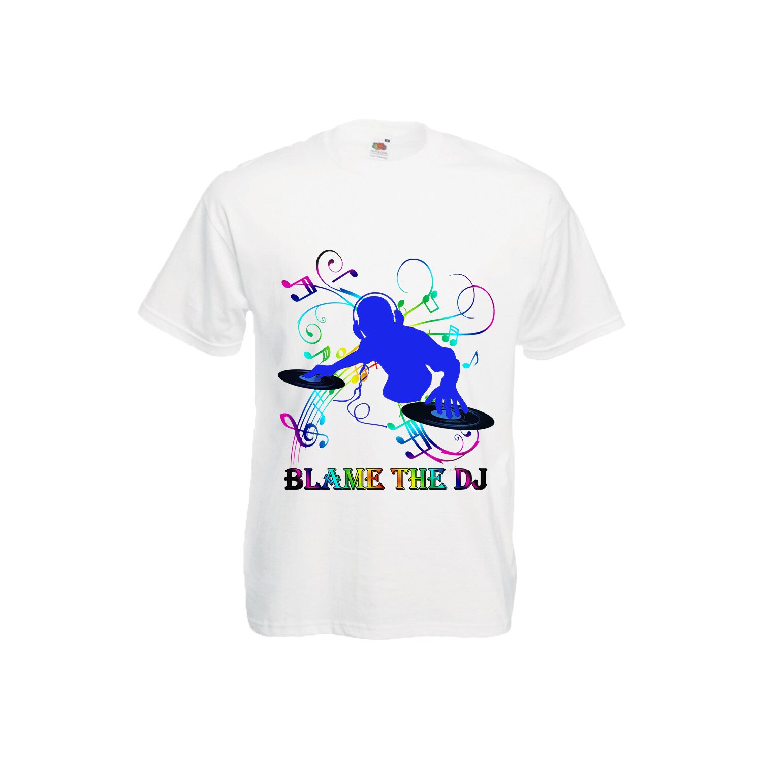 Tricou barbat blame the dj alb M