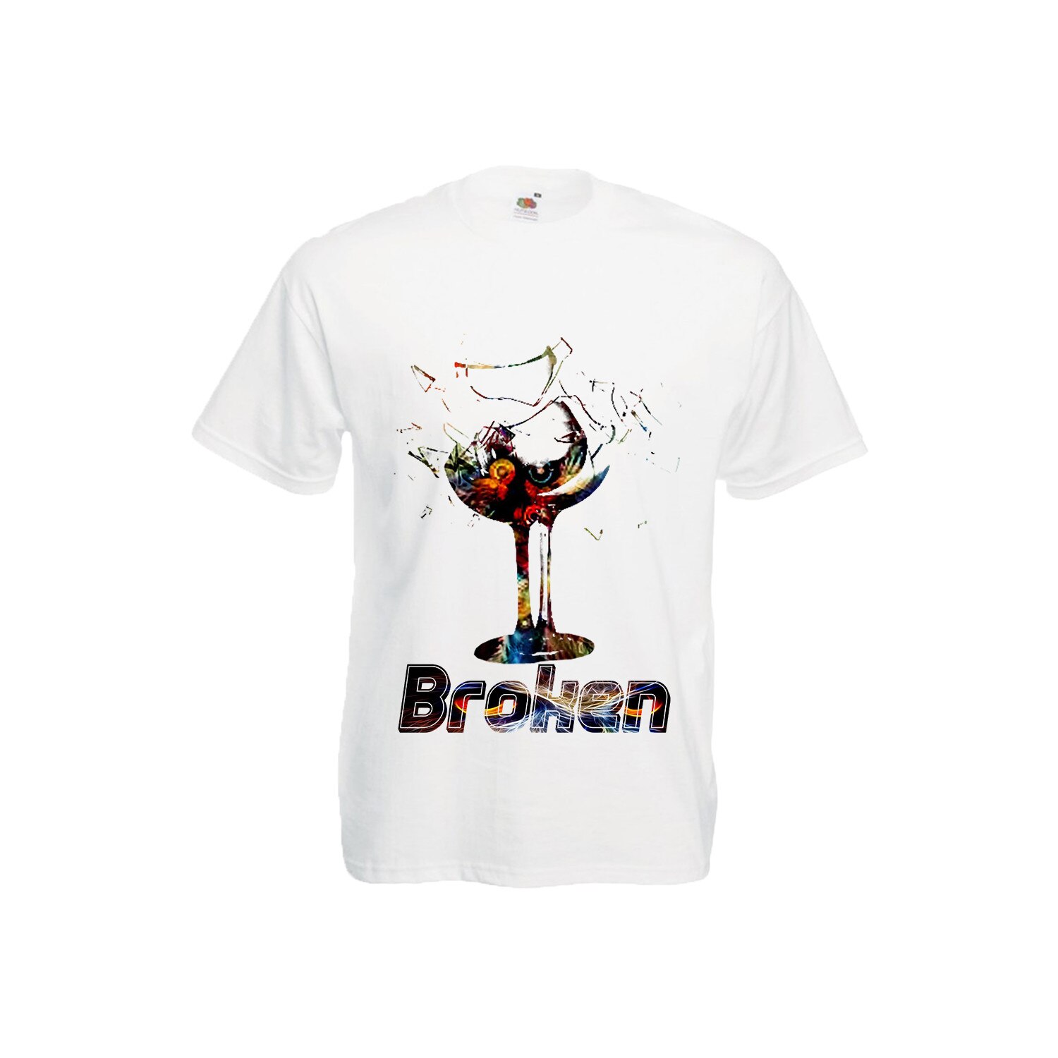 Tricou barbat broken glass alb M