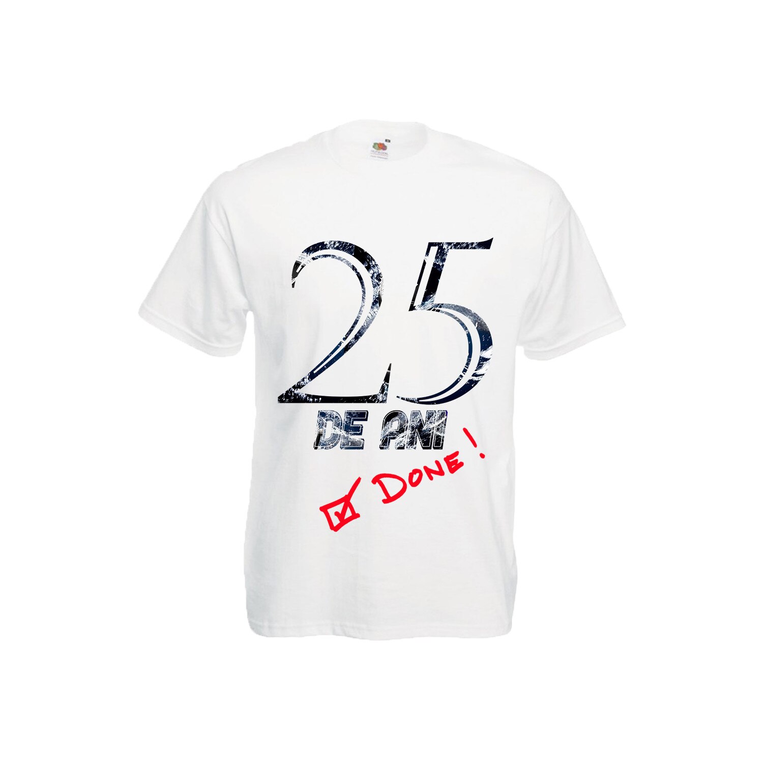 Tricou barbat 25 ani done alb M