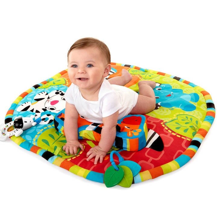 Centru MAGSTAR de activitatii LUX Jungle tip covoras interactiv pentru bebelusi 0-36 luni cu 4 brate, viu colorat cu o multitudine de accesorii