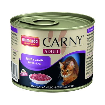 Hrana pentru pisici Carny Adult Vita+Miel 200 gr Hrana pentru pisici Carny Adult Vita+Miel 200 gr