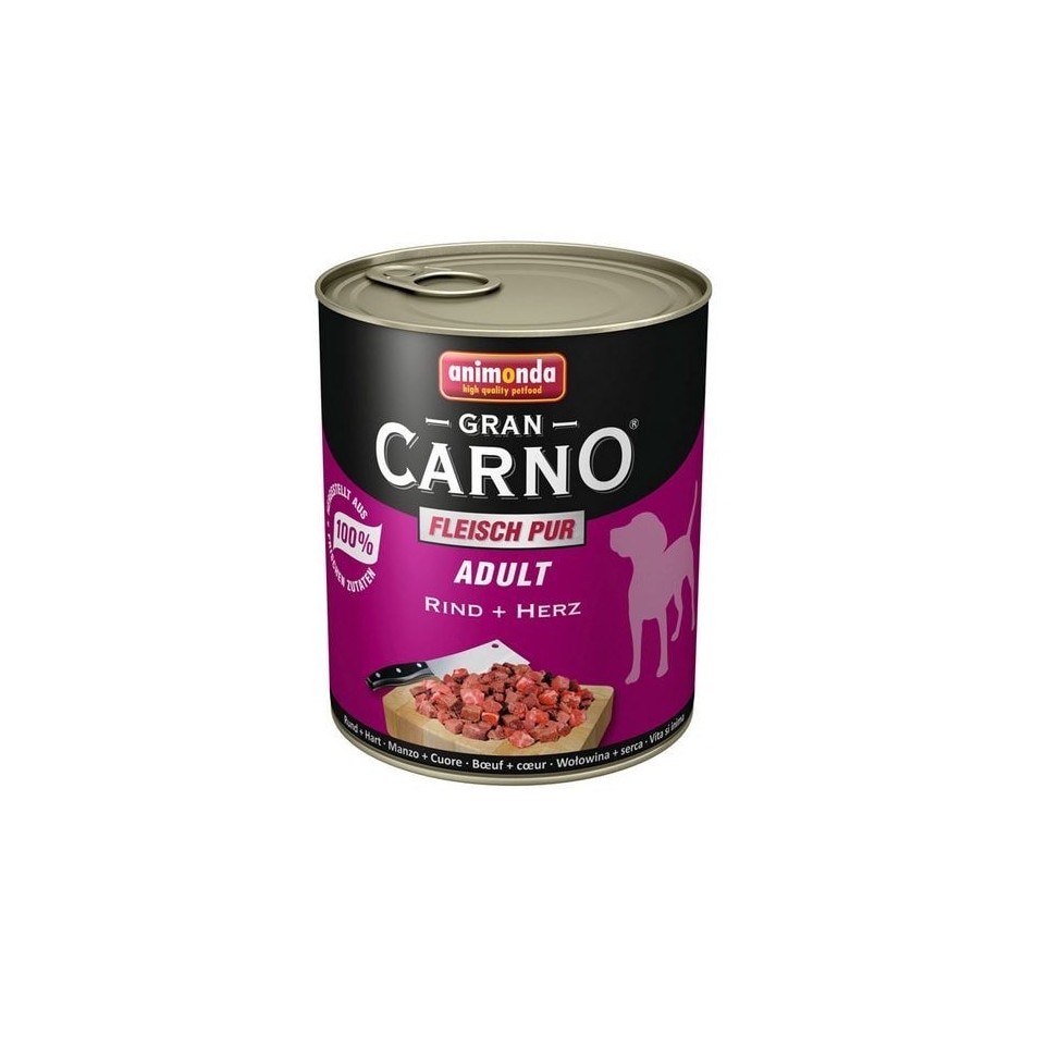Hrana pentru caini Grancarno Adult Dog Vita Inima 800 gr