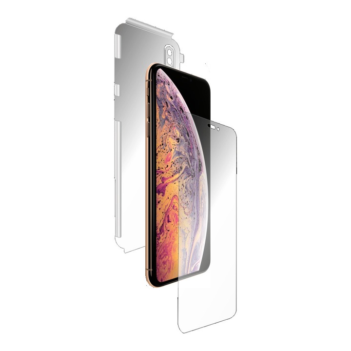 Folie Smart Protection iPhone Xs fullbody, protectie completa ecran, spate si laterale+Smart Spray®, Smart Squeegee® si microfibra incluse