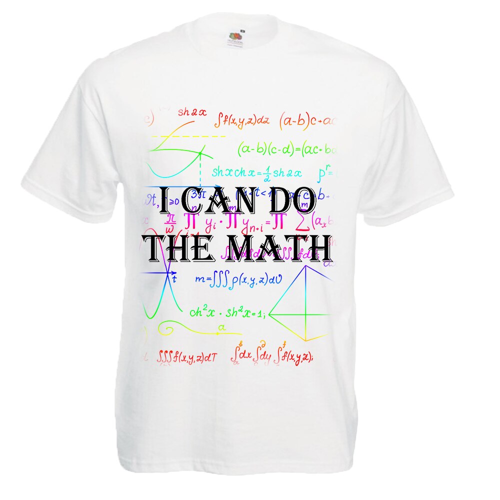 Tricou barbat I can do the math alb M