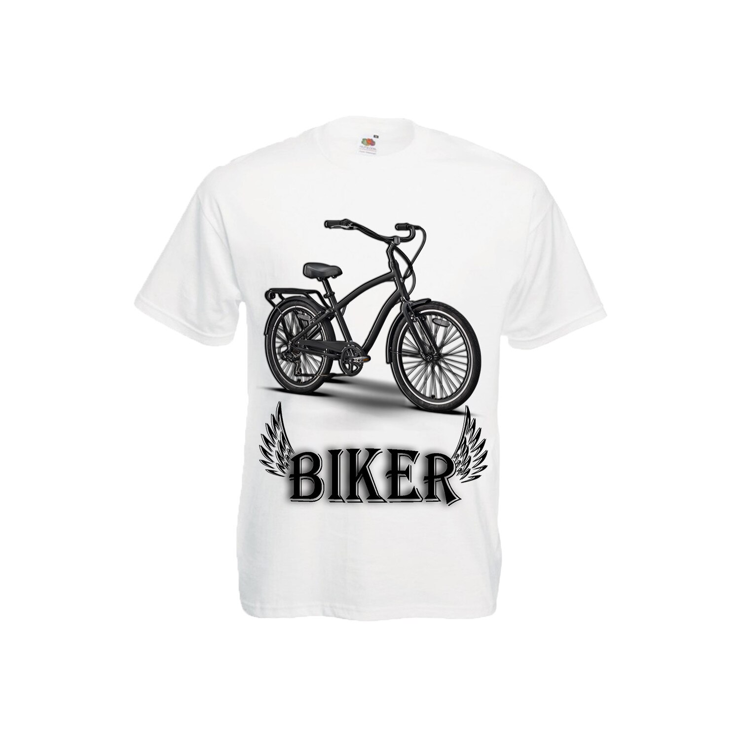 Tricou barbat biker alb L