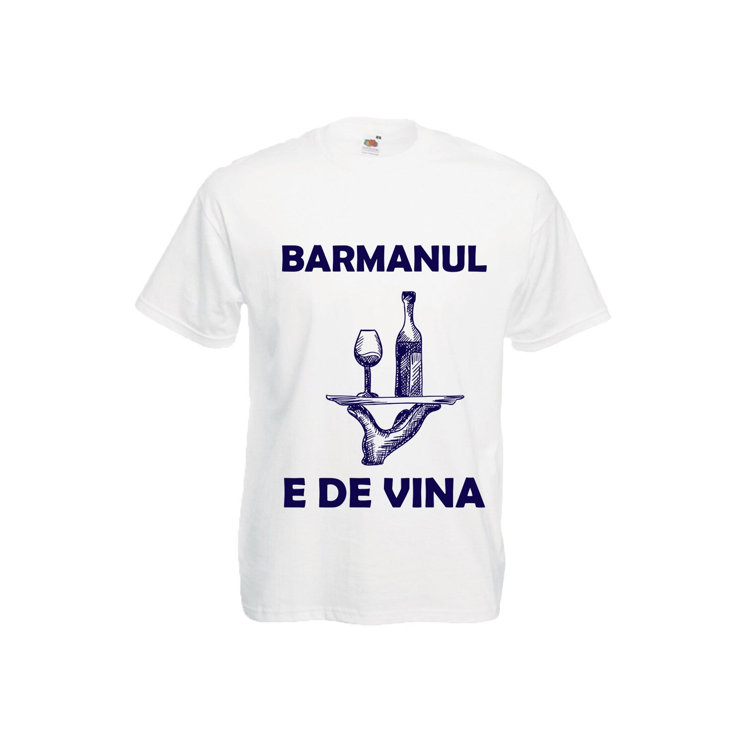 Tricou barbat barmanul e de vina alb S