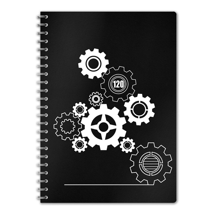 Caiet A4 120 file spirala coperta plastic negru dictando